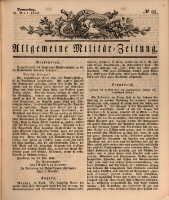 Allgemeine Militär-Zeitung Donnerstag 31. Mai 1849