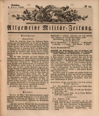 Allgemeine Militär-Zeitung Samstag 9. Juni 1849