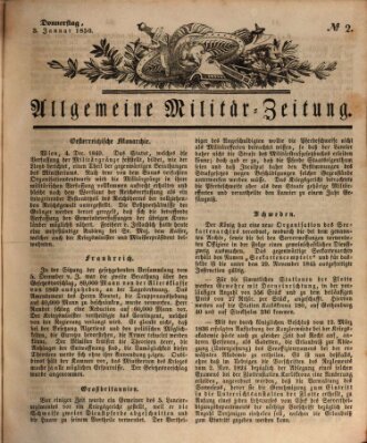 Allgemeine Militär-Zeitung Donnerstag 3. Januar 1850