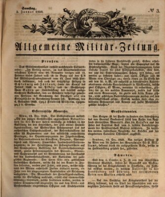 Allgemeine Militär-Zeitung Samstag 5. Januar 1850