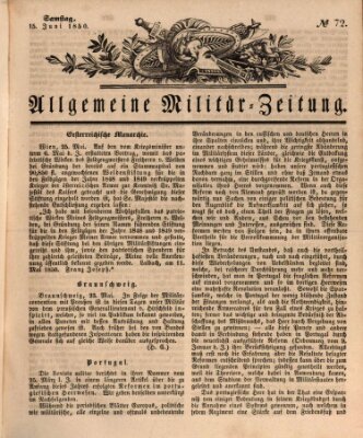 Allgemeine Militär-Zeitung Samstag 15. Juni 1850