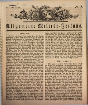 Allgemeine Militär-Zeitung Samstag 29. Juni 1850