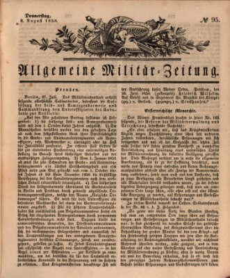 Allgemeine Militär-Zeitung Donnerstag 8. August 1850
