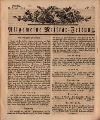 Allgemeine Militär-Zeitung Samstag 24. August 1850