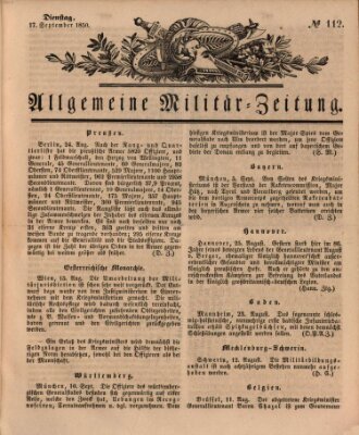 Allgemeine Militär-Zeitung Dienstag 17. September 1850