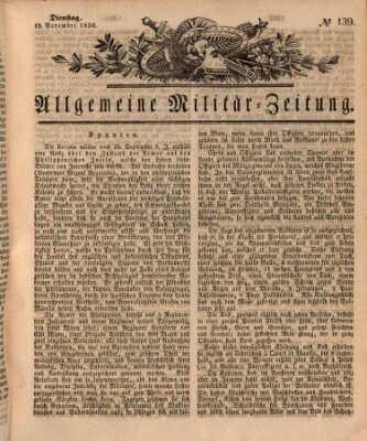 Allgemeine Militär-Zeitung Dienstag 19. November 1850