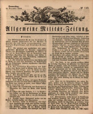 Allgemeine Militär-Zeitung Donnerstag 12. Dezember 1850