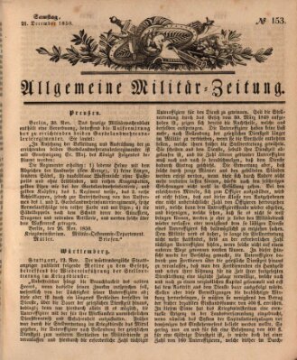 Allgemeine Militär-Zeitung Samstag 21. Dezember 1850