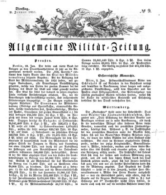 Allgemeine Militär-Zeitung Dienstag 21. Januar 1851