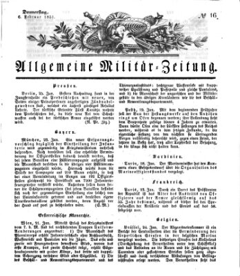Allgemeine Militär-Zeitung Donnerstag 6. Februar 1851