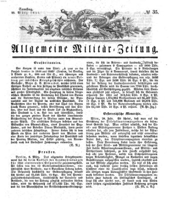 Allgemeine Militär-Zeitung Samstag 22. März 1851