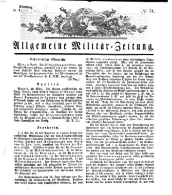 Allgemeine Militär-Zeitung Dienstag 29. April 1851