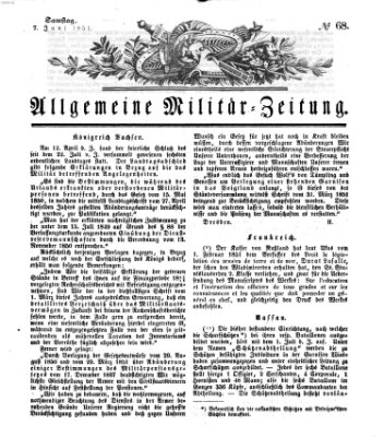Allgemeine Militär-Zeitung Samstag 7. Juni 1851