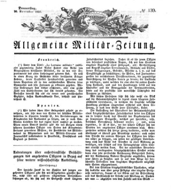 Allgemeine Militär-Zeitung Donnerstag 20. November 1851