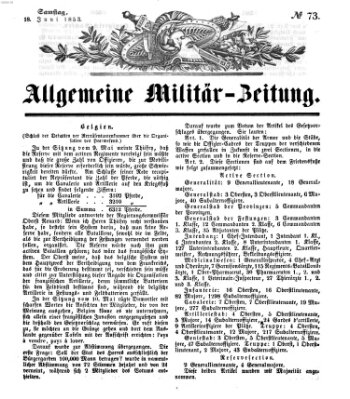 Allgemeine Militär-Zeitung Samstag 18. Juni 1853