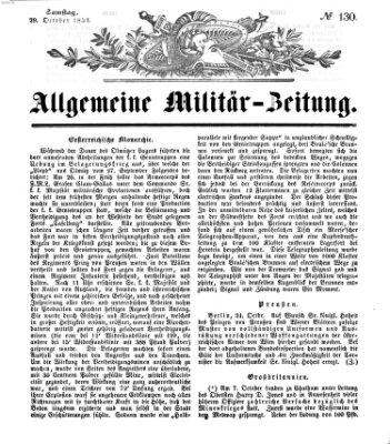 Allgemeine Militär-Zeitung Samstag 29. Oktober 1853