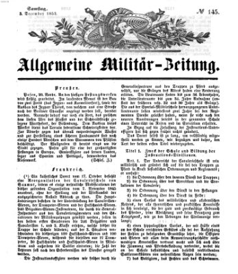 Allgemeine Militär-Zeitung Samstag 3. Dezember 1853