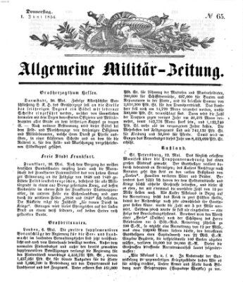 Allgemeine Militär-Zeitung Donnerstag 1. Juni 1854