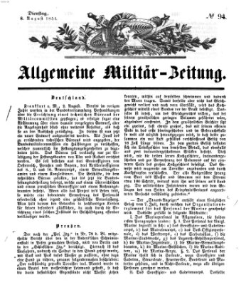 Allgemeine Militär-Zeitung Dienstag 8. August 1854