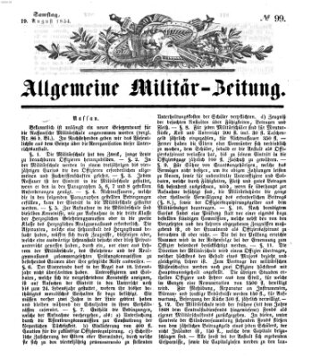 Allgemeine Militär-Zeitung Samstag 19. August 1854