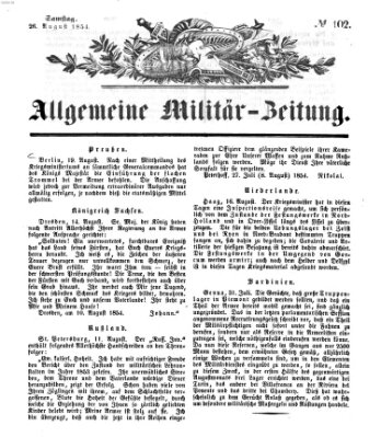 Allgemeine Militär-Zeitung Samstag 26. August 1854