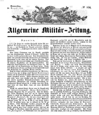 Allgemeine Militär-Zeitung Donnerstag 31. August 1854