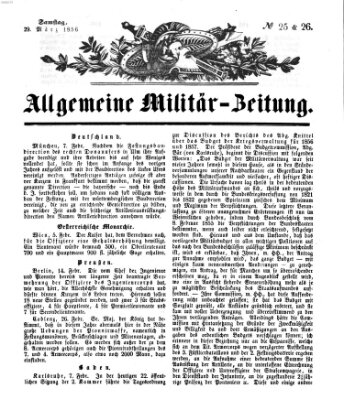 Allgemeine Militär-Zeitung Samstag 29. März 1856