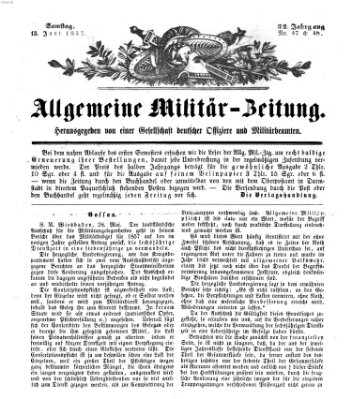 Allgemeine Militär-Zeitung Samstag 13. Juni 1857