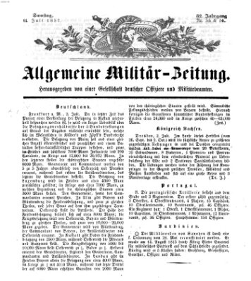 Allgemeine Militär-Zeitung Samstag 11. Juli 1857