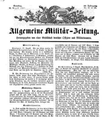 Allgemeine Militär-Zeitung Samstag 22. August 1857
