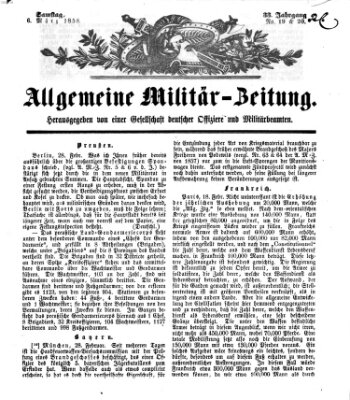 Allgemeine Militär-Zeitung Samstag 6. März 1858