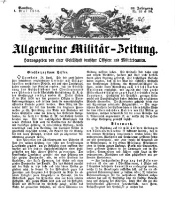 Allgemeine Militär-Zeitung Samstag 1. Mai 1858