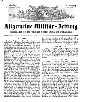 Allgemeine Militär-Zeitung Samstag 15. Januar 1859