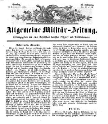 Allgemeine Militär-Zeitung Samstag 10. September 1859