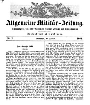 Allgemeine Militär-Zeitung Samstag 14. Januar 1860