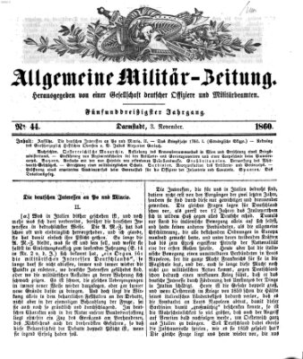 Allgemeine Militär-Zeitung Samstag 3. November 1860