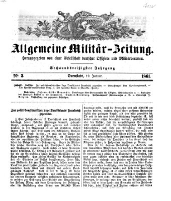 Allgemeine Militär-Zeitung Samstag 19. Januar 1861