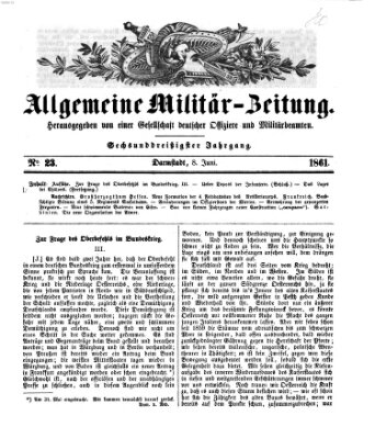 Allgemeine Militär-Zeitung Samstag 8. Juni 1861