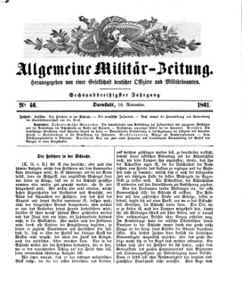 Allgemeine Militär-Zeitung Samstag 16. November 1861