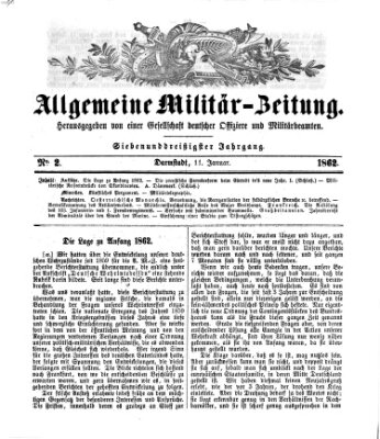 Allgemeine Militär-Zeitung Samstag 11. Januar 1862