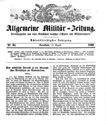 Allgemeine Militär-Zeitung Samstag 22. August 1863