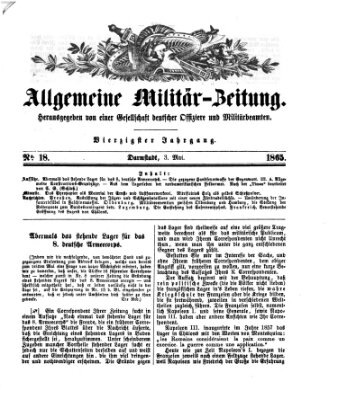 Allgemeine Militär-Zeitung Mittwoch 3. Mai 1865