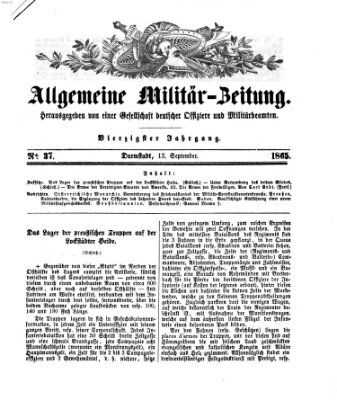 Allgemeine Militär-Zeitung Mittwoch 13. September 1865