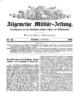 Allgemeine Militär-Zeitung Mittwoch 8. November 1865