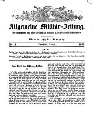 Allgemeine Militär-Zeitung Samstag 7. April 1866