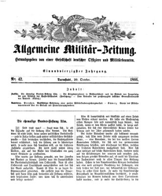 Allgemeine Militär-Zeitung Samstag 20. Oktober 1866
