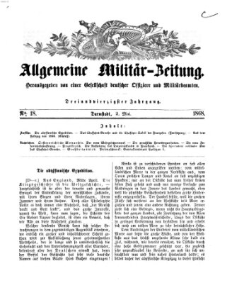 Allgemeine Militär-Zeitung Samstag 2. Mai 1868