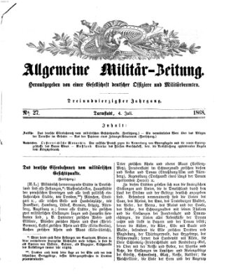 Allgemeine Militär-Zeitung Samstag 4. Juli 1868