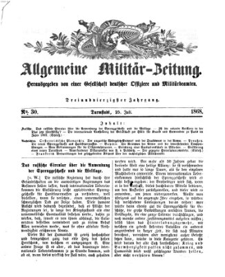 Allgemeine Militär-Zeitung Samstag 25. Juli 1868