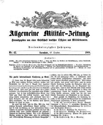 Allgemeine Militär-Zeitung Samstag 17. Oktober 1868